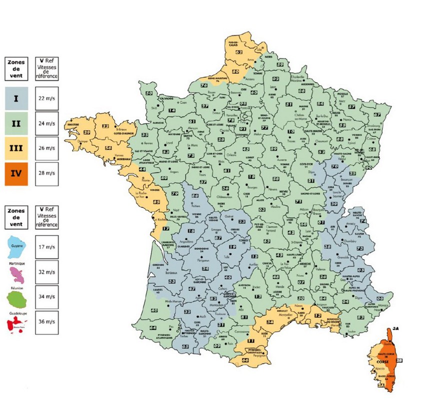 Carte des vents